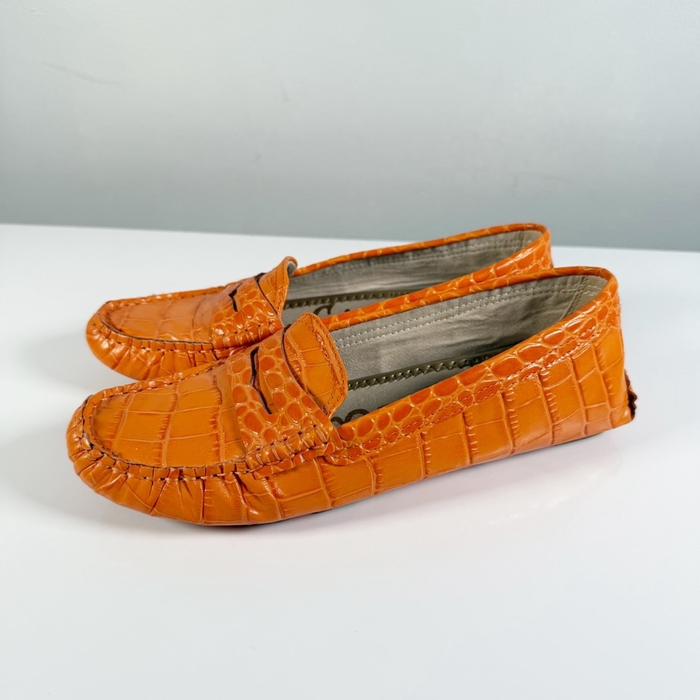 Sam Edelman Filly Leather Croc Loafers 5.5 - Picture 6 of 6